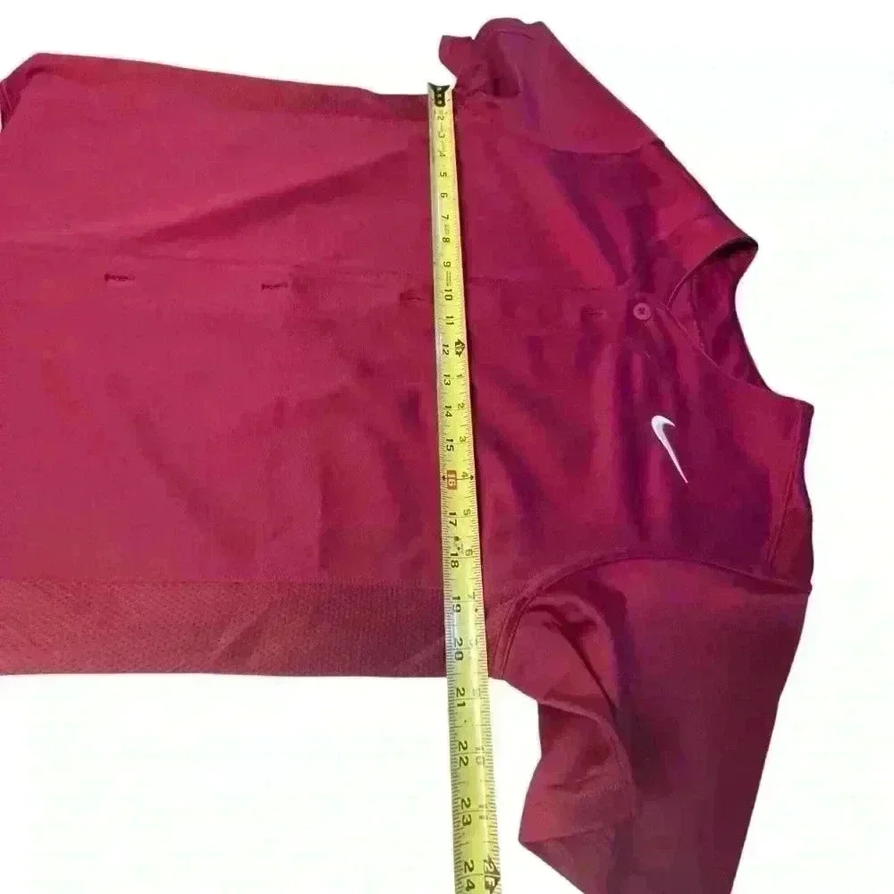 NIKE Youth Maroon BASEBALL BUTTON UP JERSEY SIZE XL  short sleeve
